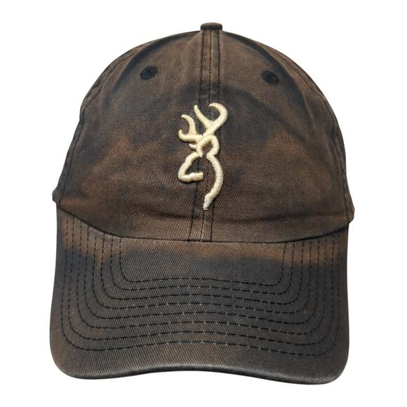 Browning Strapback Baseball Cap Black One Size Adjustable Embroidered 6 Panel - Picture 1 of 9